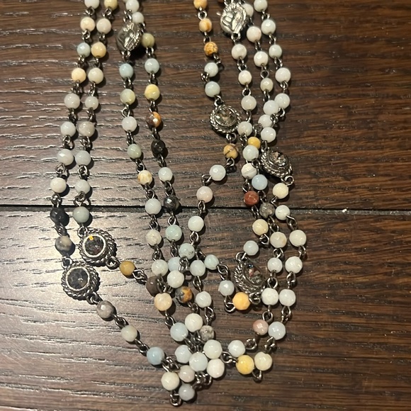 Virgins Saints & Angels Magdalena Necklace Gunmetal Semi Precious Jasper Quartz - Picture 4 of 5